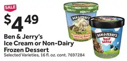 Stop&Shop Ben & Jerry's Ice Cream or Non-Dairy Frozen Dessert offer