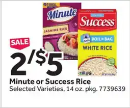 Stop&Shop Minute or Success Rice offer