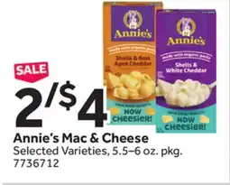 Stop&Shop Annie's Mac & Cheese offer