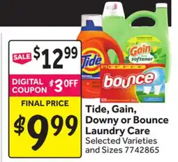 Stop&Shop Tide, Gain, Downy or Bounce Laundry Care offer