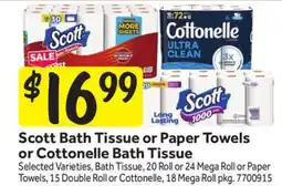 Stop&Shop Scott Bath Tissue or Paper Towels or Cottonelle Bath Tissue offer
