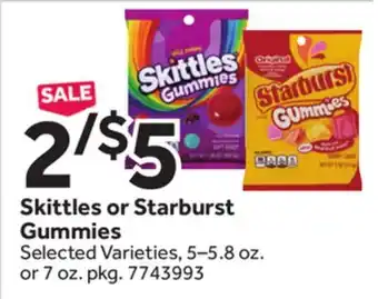 Stop&Shop Skittles or Starburst Gummies offer