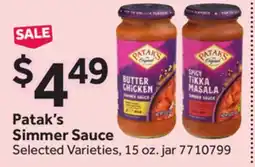 Stop&Shop Patak's Simmer Sauce offer