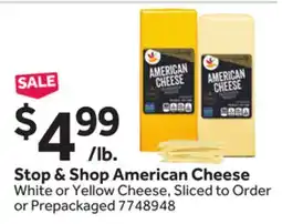Stop&Shop Stop & Shop American Cheese offer