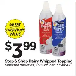 Stop&Shop Stop & Shop Dairy Whipped Topping offer