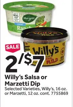 Stop&Shop Willy's Salsa or Marzetti Dip offer