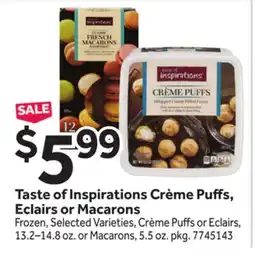 Stop&Shop Taste of Inspirations Crème Puffs, Eclairs or Macarons offer
