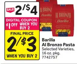 Stop&Shop Barilla Al Bronzo Pasta offer