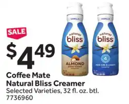 Stop&Shop Coffee Mate Natural Bliss Creamer offer