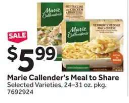Stop&Shop Marie Callender's Meal to Share offer