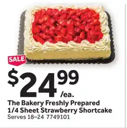 Stop&Shop The Bakery Freshly Prepared 1/4 Sheet Strawberry Shortcake offer