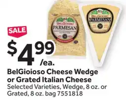 Stop&Shop BelGioioso Cheese Wedge or Grated Italian Cheese offer