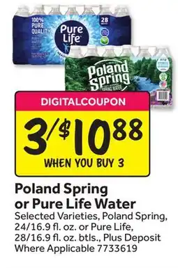 Stop&Shop Poland Spring or Pure Life Water offer