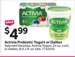 Stop&Shop Activia Probiotic Yogurt or Dailies offer