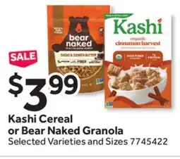 Stop&Shop Kashi Cereal or Bear Naked Granola offer