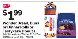 Stop&Shop Wonder Bread, Buns or Dinner Rolls or Tastykake Donuts offer