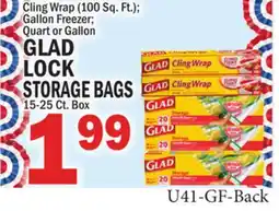 C Town GLAD LOCK STORAGE BAGS, 15-25 Ct. Box offer