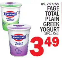 C Town FAGE TOTAL PLAIN GREEK YOGURT offer