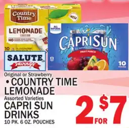 C Town COUNTRY TIME LEMONADE, CAPRI SUN DRINKS offer