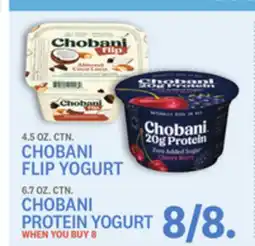 Kings Food Markets 4.5 OZ. CTN. CHOBANI FLIP YOGURT, 6.7 OZ. CTN. CHOBANI PROTEIN YOGURT offer