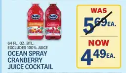 Kings Food Markets OCEAN SPRAY CRANBERRY JUICE COCKTAIL offer