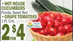 Bravo Supermarkets • HOT HOUSE CUCUMBERS • GRAPE TOMATOES offer