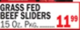 Bravo Supermarkets GRASS FED BEEF SLIDERS offer
