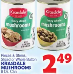 Bravo Supermarkets Pieces & Stems, Sliced or Whole Button KRASDALE MUSHROOMS offer