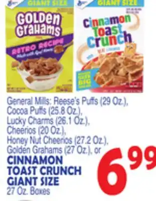 Bravo Supermarkets CINNAMON TOAST CRUNCH GIANT SIZE offer