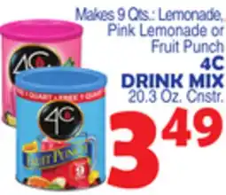 Bravo Supermarkets 4C DRINK MIX 20.3 Oz. Cnstr offer