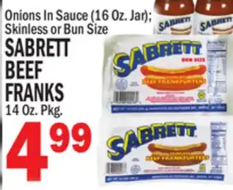 Bravo Supermarkets SABRETT BEEF FRANKS offer