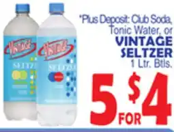 Bravo Supermarkets VINTAGE SELTZER 1 Ltr. Btl offer
