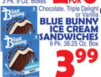 Bravo Supermarkets BLUE BUNNY ICE CREAM SANDWICHES offer