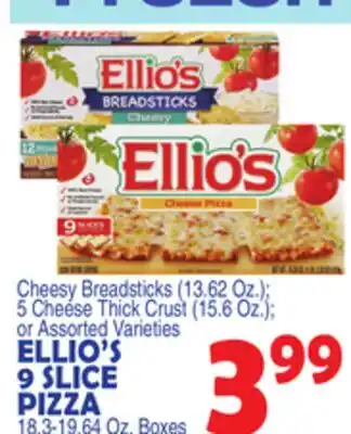 Bravo Supermarkets Ellio's 9 Slice PIZZA 18.3-19.64 Oz. Boxes offer