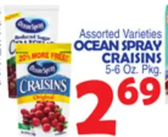 Bravo Supermarkets OCEAN SPRAY CRAISINS offer