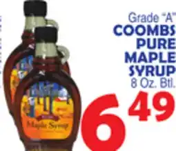 Bravo Supermarkets COOMBS PURE MAPLE SYRUP offer