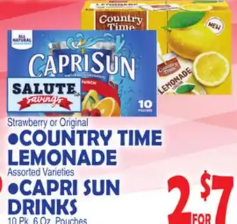 Bravo Supermarkets COUNTRY TIME LEMONADE CAPRI SUN DRINKS offer