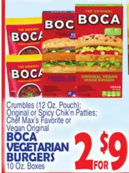 Bravo Supermarkets BOCA VEGETARIAN BURGERS offer
