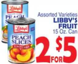 Bravo Supermarkets LIBBY'S FRUIT 15 Oz. Can offer