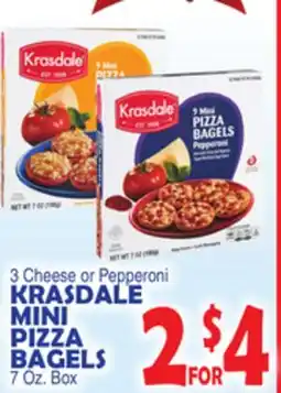 Bravo Supermarkets KRASDALE MINI PIZZA BAGELS 7 Oz. Box offer