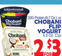 Bravo Supermarkets CHOBANI FLIP YOGURT, 4.5 Oz. Cup offer
