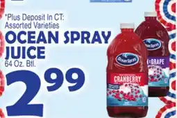 Bravo Supermarkets OCEAN SPRAY JUICE 64 Oz. Btl offer