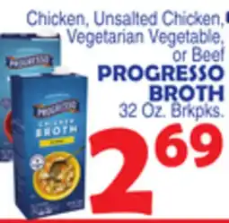 Bravo Supermarkets PROGRESSO BROTH 32 Oz. Brkpks offer