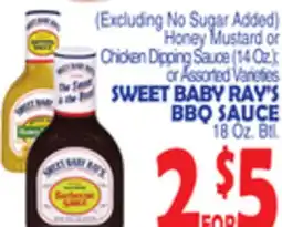 Bravo Supermarkets SWEET BABY RAY'S BBQ SAUCE, 18 Oz. Btl offer
