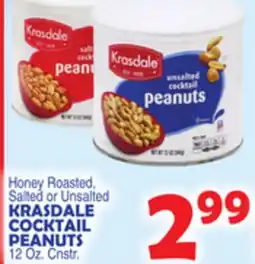 Bravo Supermarkets KRASDALE COCKTAIL PEANUTS 12 Oz. Cnstr offer