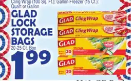 Bravo Supermarkets GLAD LOCK STORAGE BAGS offer
