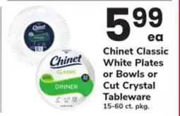ACME Chinet Classic White Plates or Bowls or Cut Crystal Tableware offer