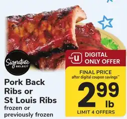 ACME Signature Select Pork Back Ribs or St Louis Ribs offer