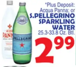 Bravo Supermarkets Acqua Panna or S.PELLEGRINO SPARKLING WATER offer