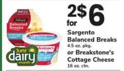 ACME Sargento Balanced Breaks or Breakstone's Cottage Cheese offer